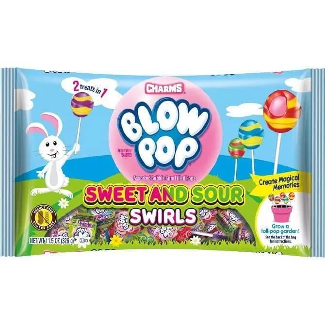 Paletas Charms Blow Pop Remolinos agridulces 11.5 oz