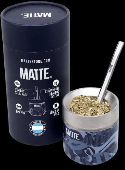 Mate Camuflado Azul + Bombilla