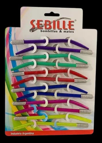 Sebille Bombilla Yerba Mate Colores Curva Larga