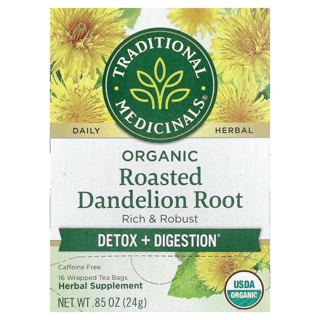 Té de Hierbas, Raíz de Diente de León Tostado orgánico Traditional Medical 24 Gr